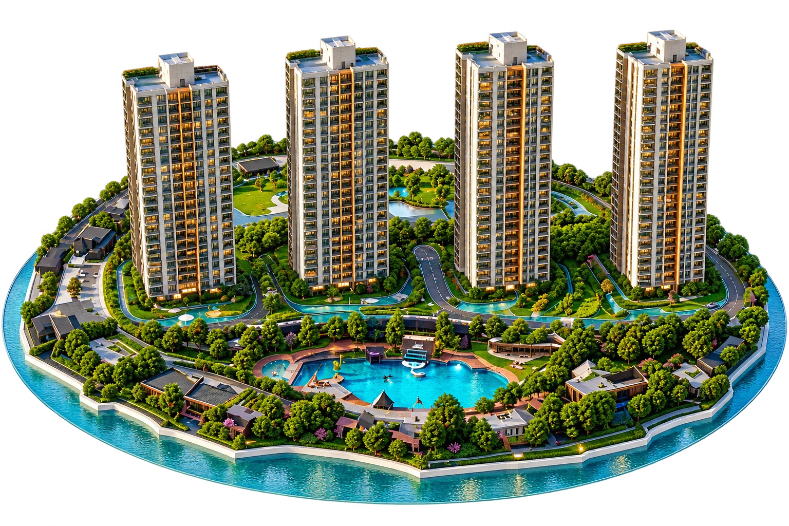 Aerial architectural view of the Godrej Verano residential development